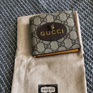 Gucci Beige and Brown Wallet with Iconic Pattern